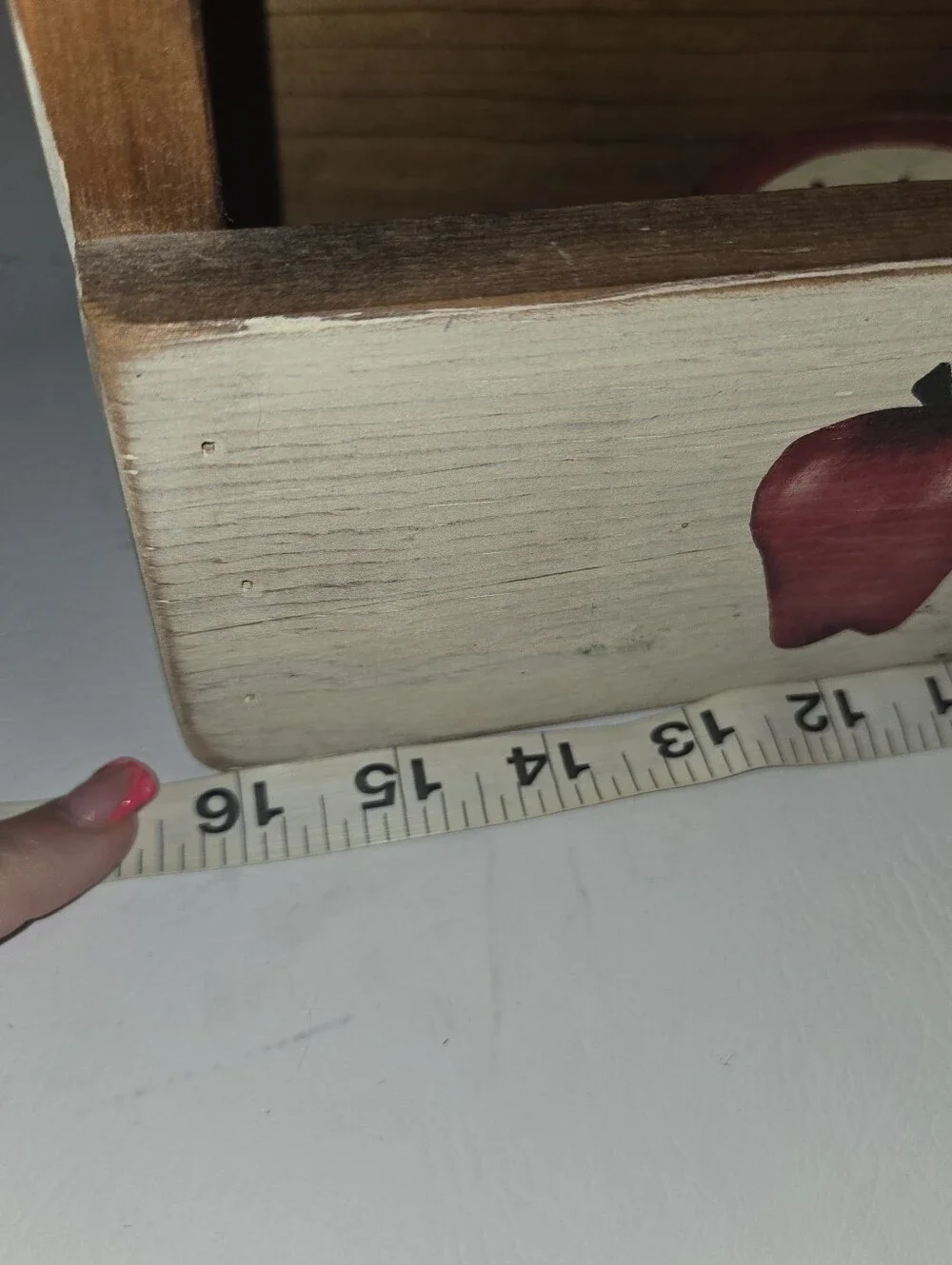 Vintage Wooden Apple decor box Cottage core Country